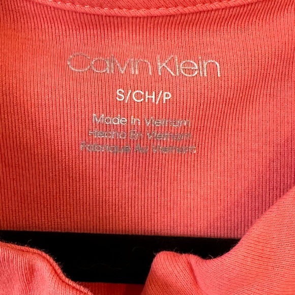 Calin Klien Coral Cap Sleeve Partial Button up T-shirt Size S - Picture 3 of 6